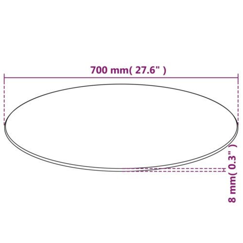 Tempered Glass Round Table Top DIY Transparent Desk Tabletop Panel Board 700mm - Image 4
