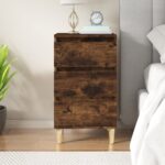 Bedside Cabinet Smoked Oak 40x35x70cm Engineered Wood