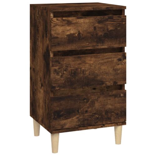 Bedside Cabinet Smoked Oak 40x35x70cm Engineered Wood - Image 2