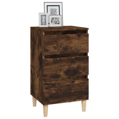 Bedside Cabinet Smoked Oak 40x35x70cm Engineered Wood - Image 4