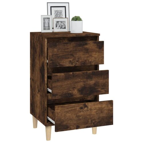 Bedside Cabinet Smoked Oak 40x35x70cm Engineered Wood - Image 5