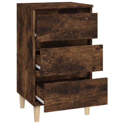 Bedside Cabinet Smoked Oak 40x35x70cm Engineered Wood - Image 7