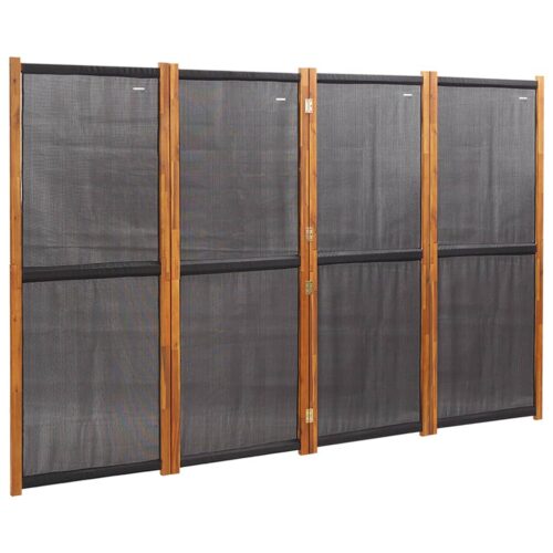 4-Panel Room Divider Black 280x180cm - Image 2