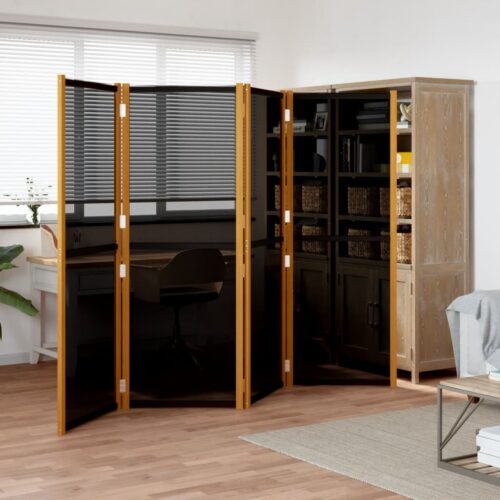 4-Panel Room Divider Black 280x180cm - Image 8