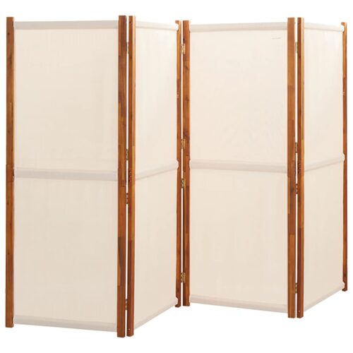 4-Panel Room Divider Cream White 280x180cm - Image 3