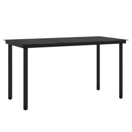 5-Piece Garden Dining Set with Cushions Black - Image 5