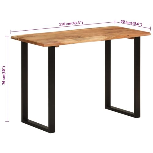Dining Table 110x50x76cm Solid Wood Acacia - Image 8