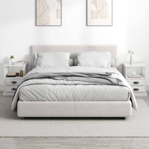 Bedside Cabinets 2pcs High Gloss White 43x36x60cm - Image 3