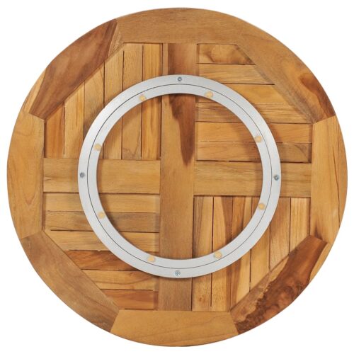 Rotating Swivel Table Stand Lazy Susan Turntable Spice Plants Organiser Wood - Image 2