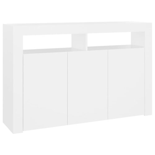 Sideboard with LED Lights White 115.5x30x75cm - Image 8
