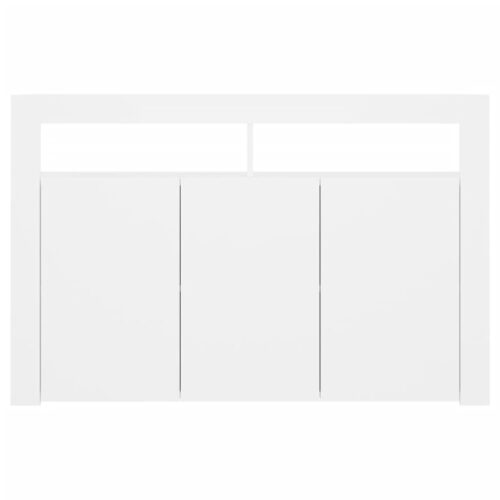 Sideboard with LED Lights White 115.5x30x75cm - Image 9