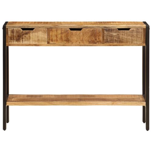 Sideboard with 3 Drawers 110x35x75cm Solid Mango Wood - Image 3