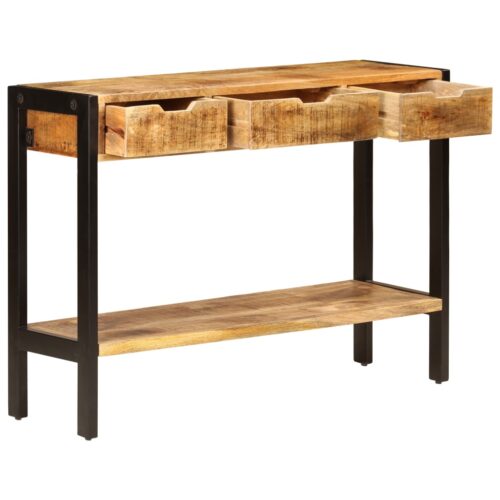 Sideboard with 3 Drawers 110x35x75cm Solid Mango Wood - Image 4