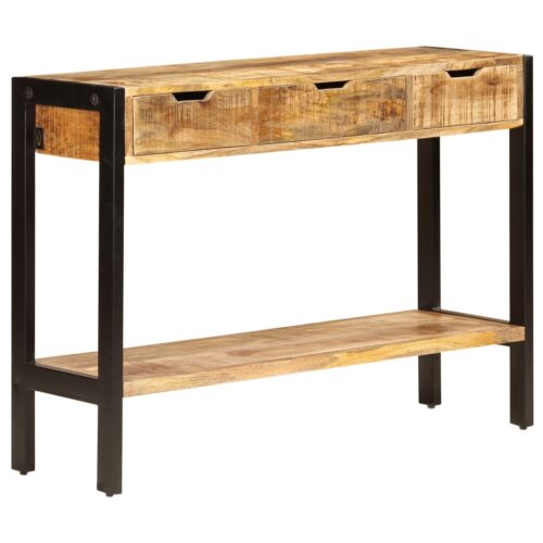 Sideboard with 3 Drawers 110x35x75cm Solid Mango Wood - Image 9