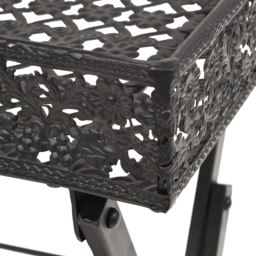 Folding Metal Tea Table 58x35x72cm Vintage Black - Image 5