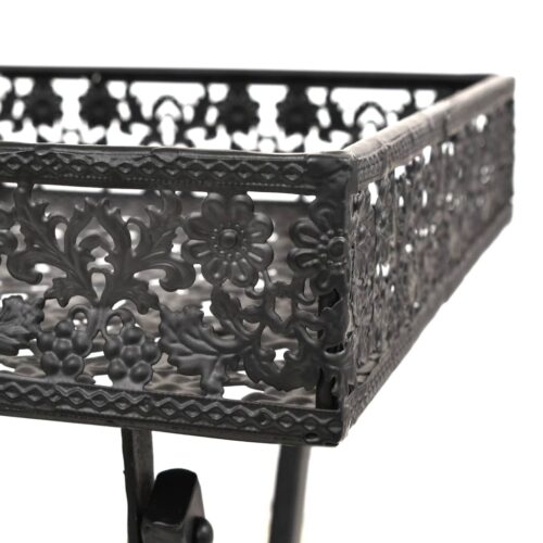 Folding Metal Tea Table 58x35x72cm Vintage Black - Image 6