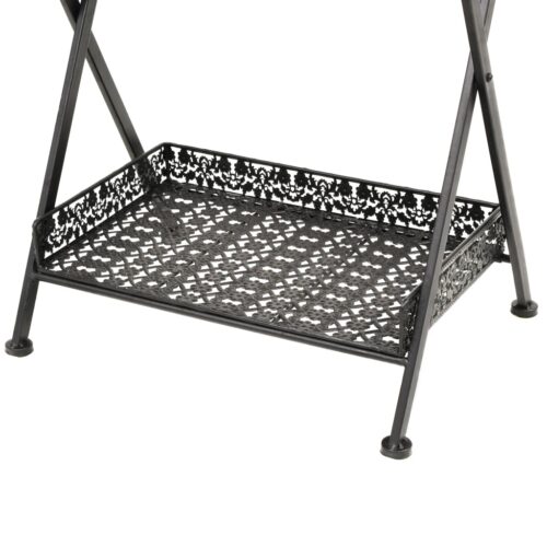Folding Metal Tea Table 58x35x72cm Vintage Black - Image 8