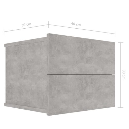 Bedside Cabinets 2pcs Concrete Grey 40x30x30cm Engineered Wood - Image 8