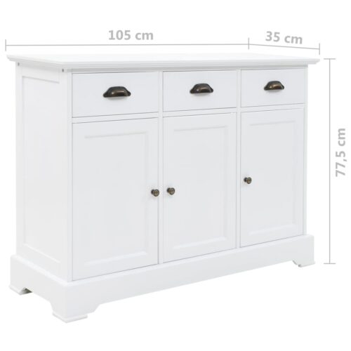 Sideboard with 3 Doors MDF Pinewood 105x35x77.5cm - Image 9