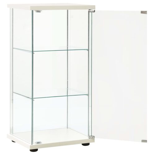 Storage Cabinet Tempered Glass White - Image 3