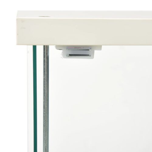 Storage Cabinet Tempered Glass White - Image 4