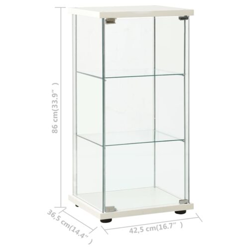 Storage Cabinet Tempered Glass White - Image 5