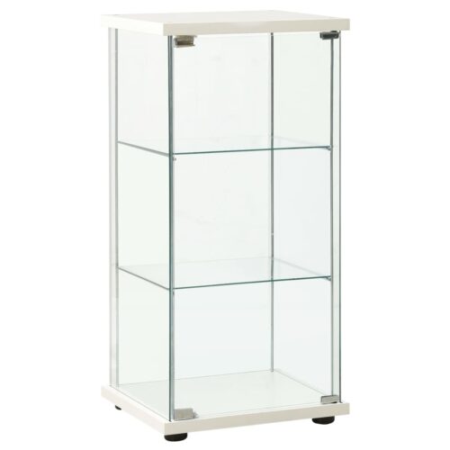Storage Cabinet Tempered Glass White - Image 7