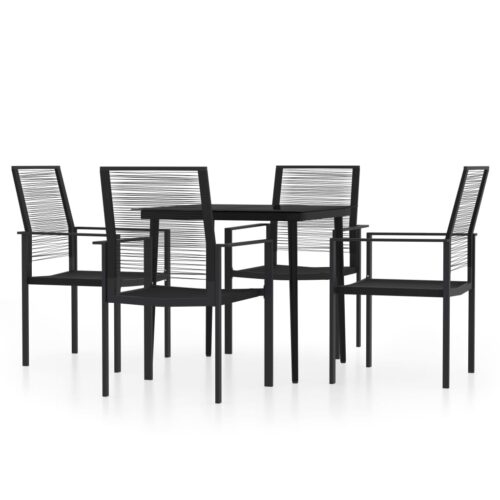 5-Piece Garden Dining Set Black