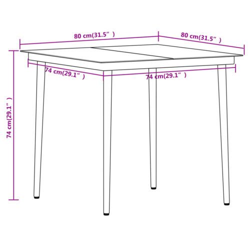 5-Piece Garden Dining Set Black - Image 8