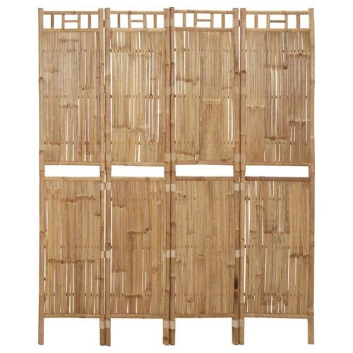 4-Panel Room Divider Bamboo 160x180cm