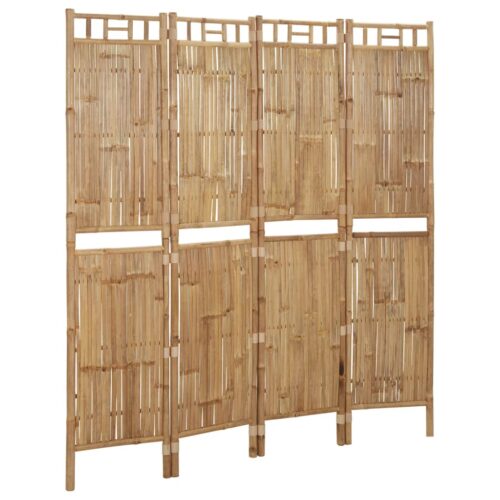 4-Panel Room Divider Bamboo 160x180cm - Image 2