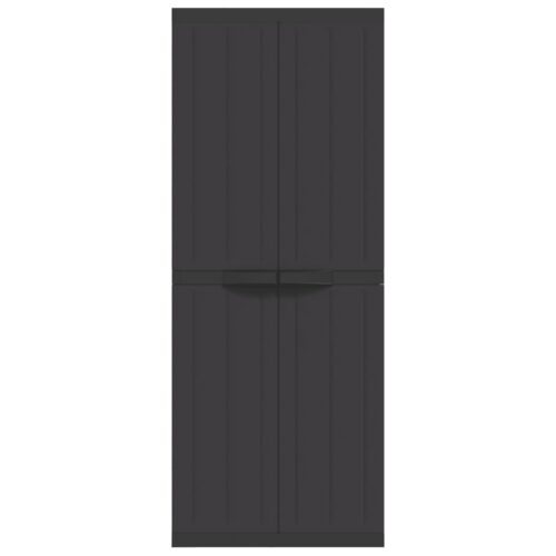 Outdoor Storage Cabinet Black 65x37x165cm PP - Image 4