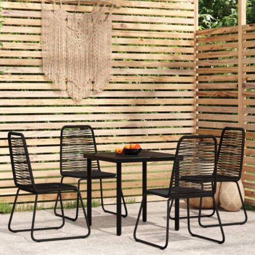 5-Piece Garden Dining Set Black - Image 9