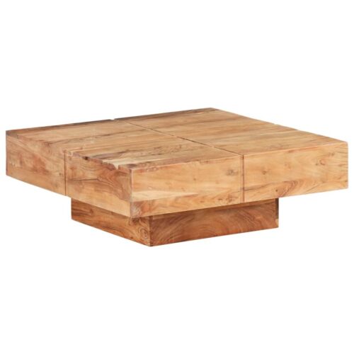 Coffee Table 80x80x28cm Solid Acacia Wood - Image 8