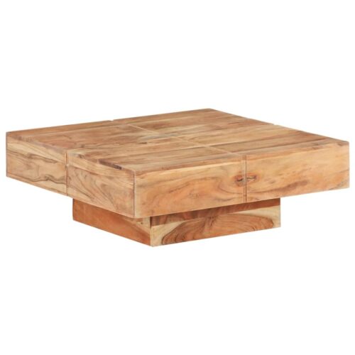Coffee Table 80x80x28cm Solid Acacia Wood - Image 9