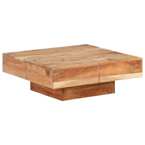 Coffee Table 80x80x28cm Solid Acacia Wood - Image 10