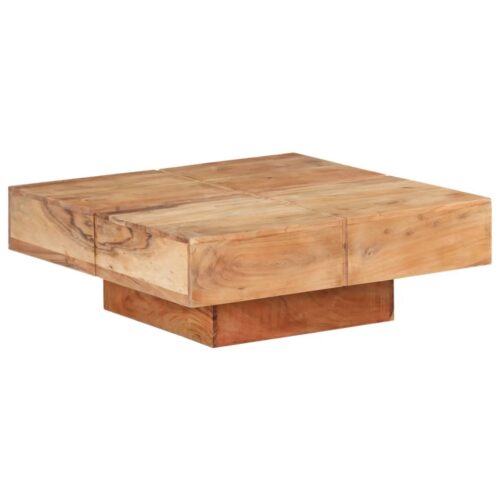 Coffee Table 80x80x28cm Solid Acacia Wood - Image 11