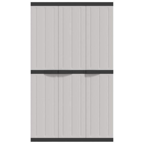Outdoor Storage Cabinet Grey Black 97x37x165cm PP - Image 4