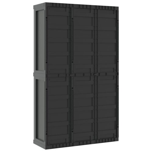 Outdoor Storage Cabinet Grey Black 97x37x165cm PP - Image 6
