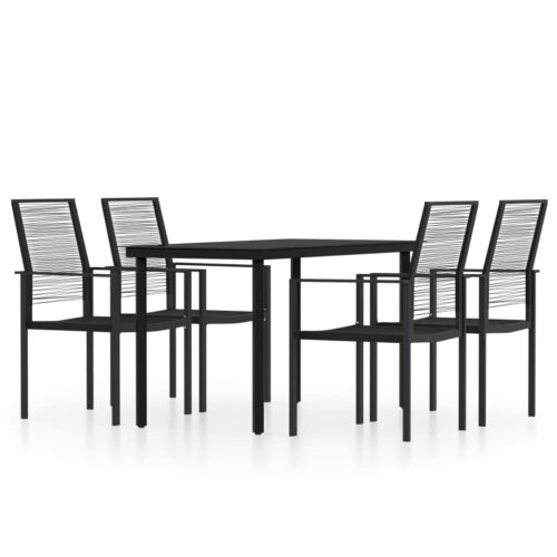 5-Piece Garden Dining Set Black