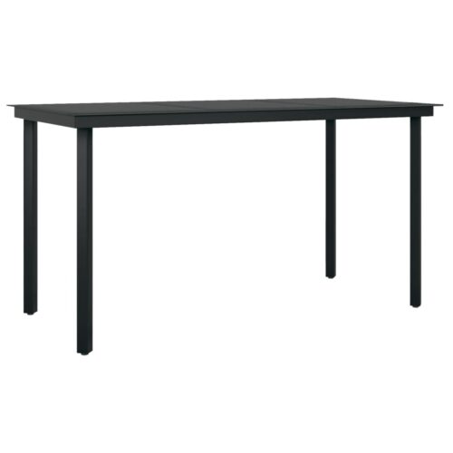 5-Piece Garden Dining Set Black - Image 5