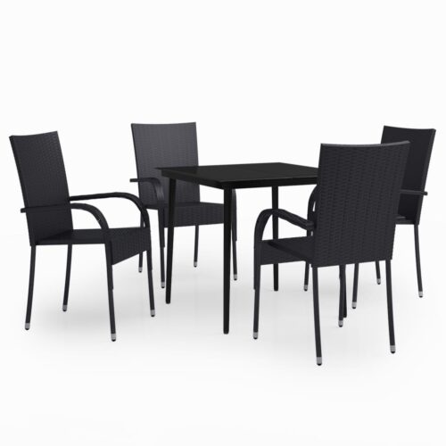 5-Piece Garden Dining Set Outdoor Patio Bistro Lounge Chairs Table Furniture