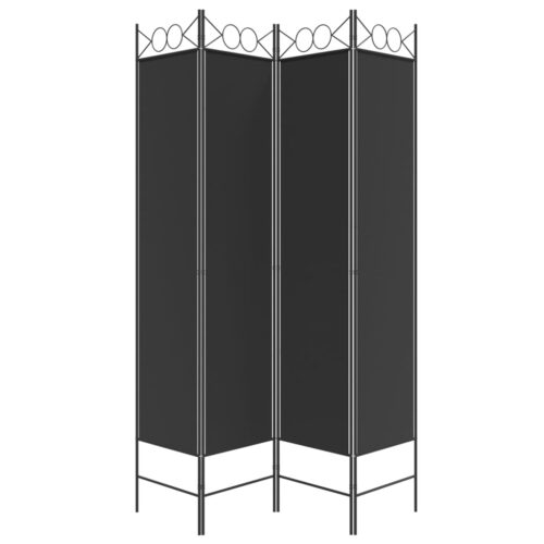 4-Panel Room Divider Black 160x200cm Fabric - Image 4