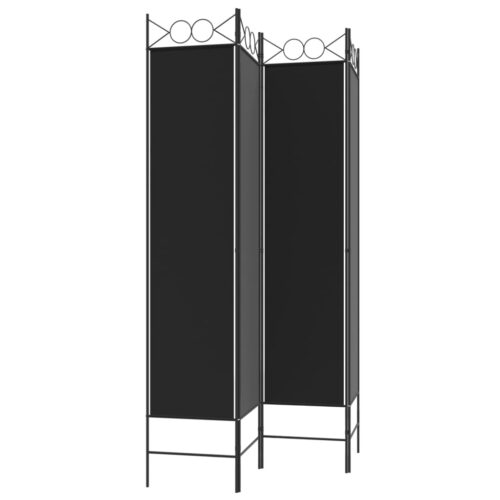 4-Panel Room Divider Black 160x200cm Fabric - Image 5