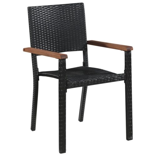 5-Piece Garden Dining Set Black - Image 3