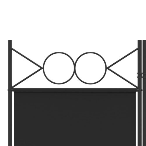 4-Panel Room Divider Black 160x200cm Fabric - Image 7