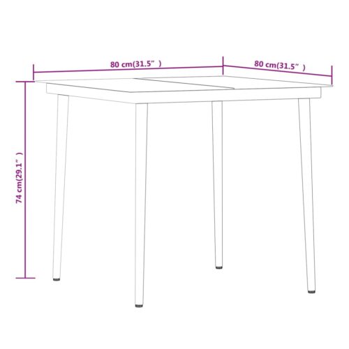 5-Piece Garden Dining Set Black - Image 8