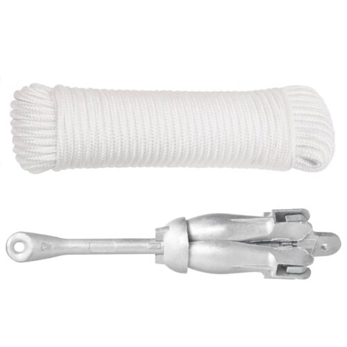 Folding Anchor with Rope Silver 6 kg Malleable Iron - Image 2