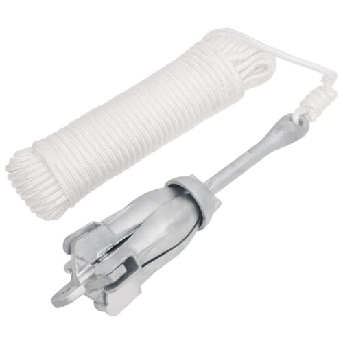 Folding Anchor with Rope Silver 6 kg Malleable Iron - Image 12