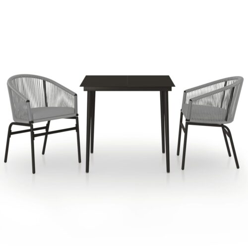 3-Piece Garden Dining Set Anthracite